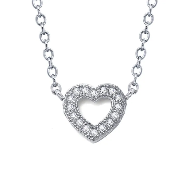 0.18 CTW Open Heart Necklace