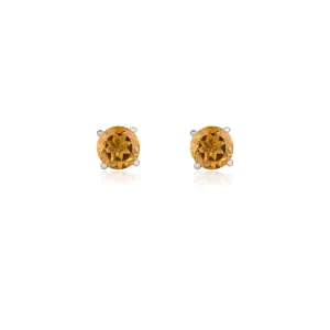 14k Gold Citrine Studs