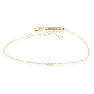 14k Itty Bitty Pavé Lightning Bolt Bracelet