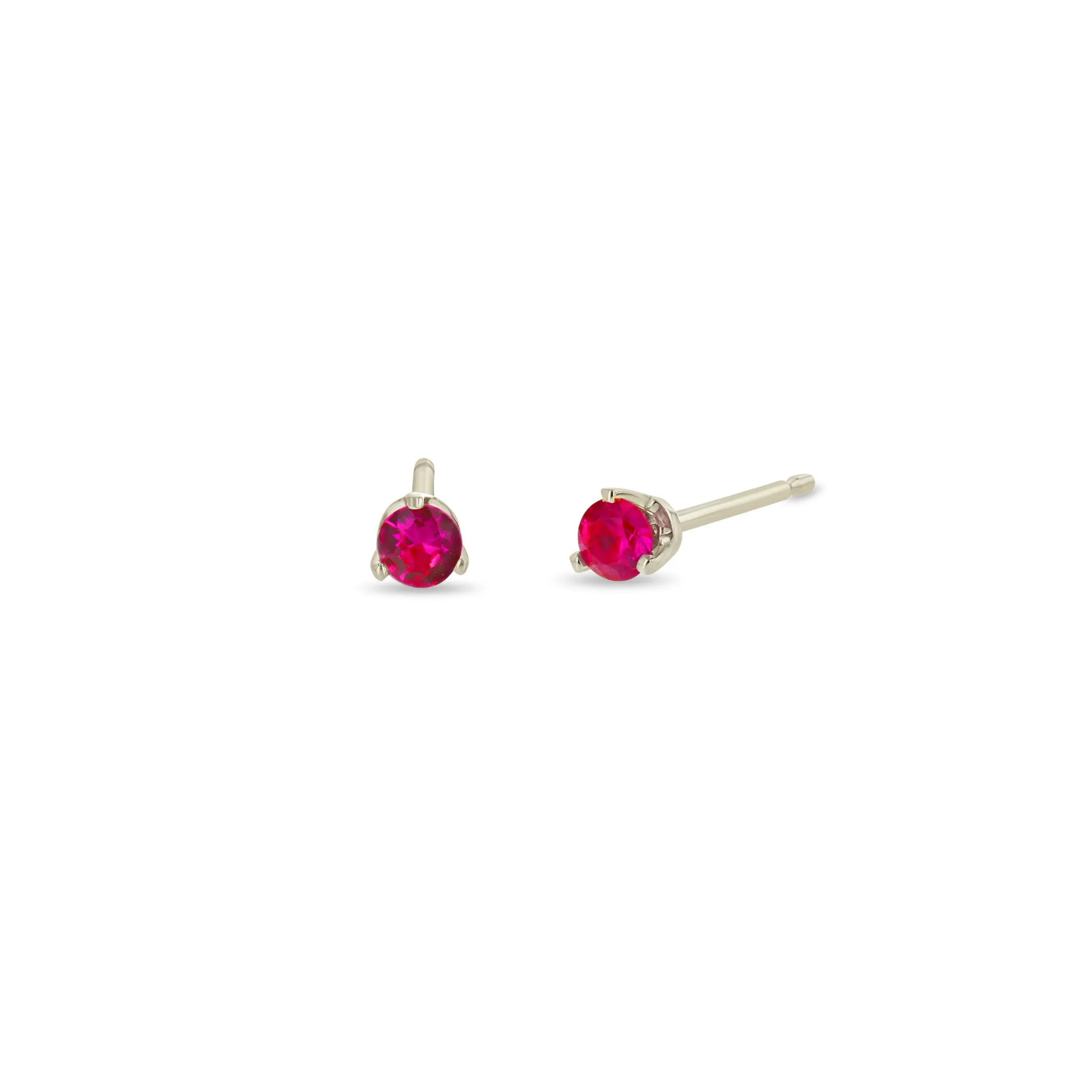 14k Medium Pink Sapphire Prong Studs