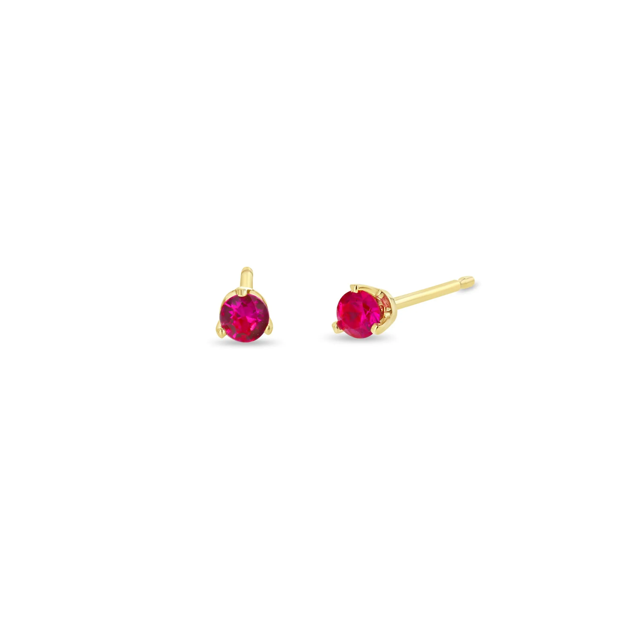 14k Medium Pink Sapphire Prong Studs