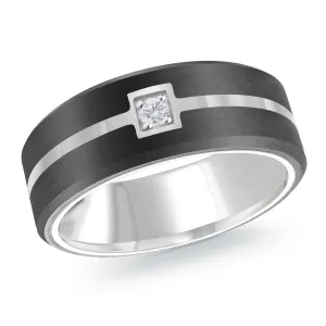 14K White Gold Ring from the Noir Collection by Malo - MRDA-159-8W