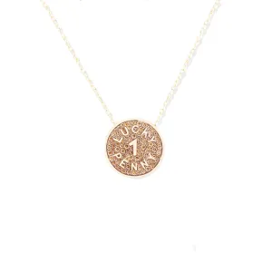 14KY Juju Lucky Penny Charm Necklace