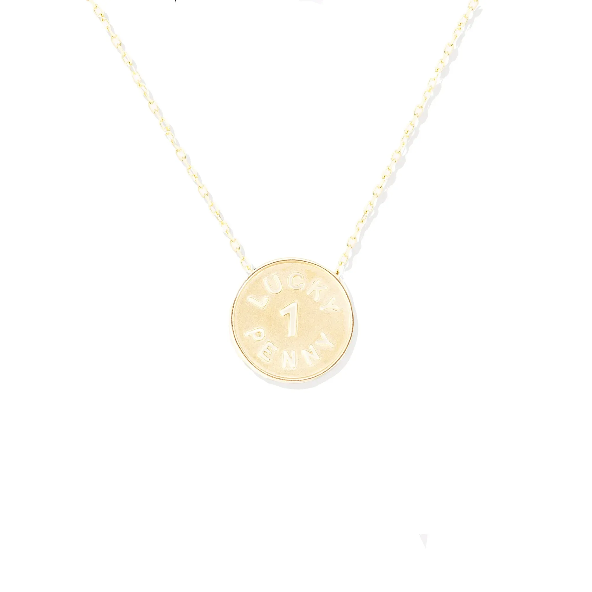 14KY Juju Lucky Penny Charm Necklace