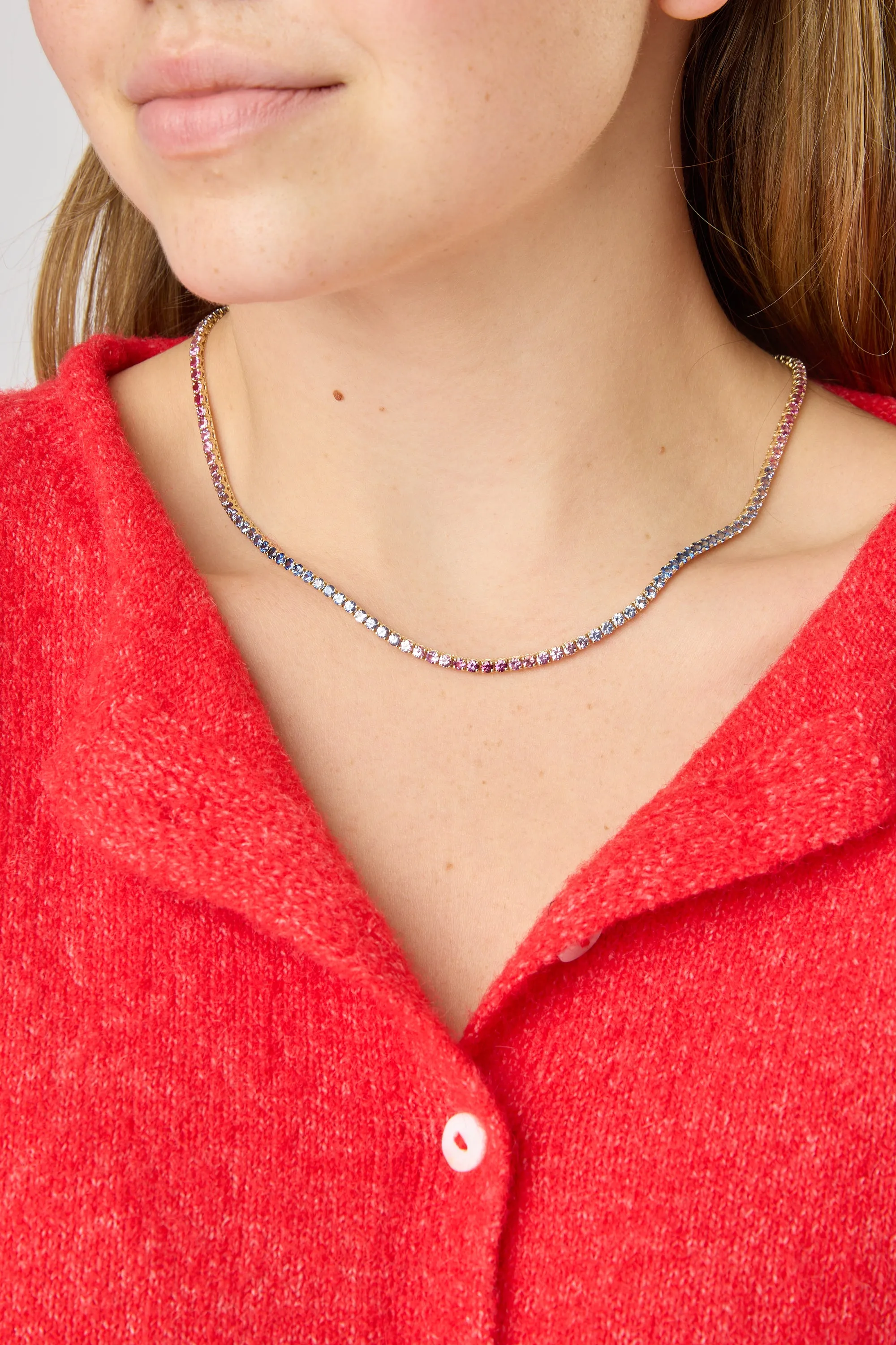 14KY Ombre Tennis Necklace