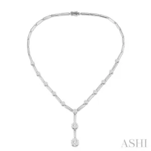 2 ctw Lovebright Round Cut Diamond Elongated Link Necklace in 14K White Gold