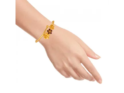 22k Gold Nowa With Meenakari Flower Details