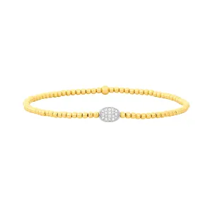 2MM Signature Bracelet with 14K White Gold Diamond Bean