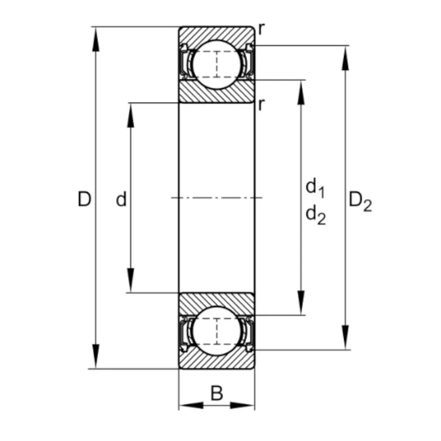 6211-2RSR FAG Sealed Deep Groove Ball Bearing 55x100x21mm