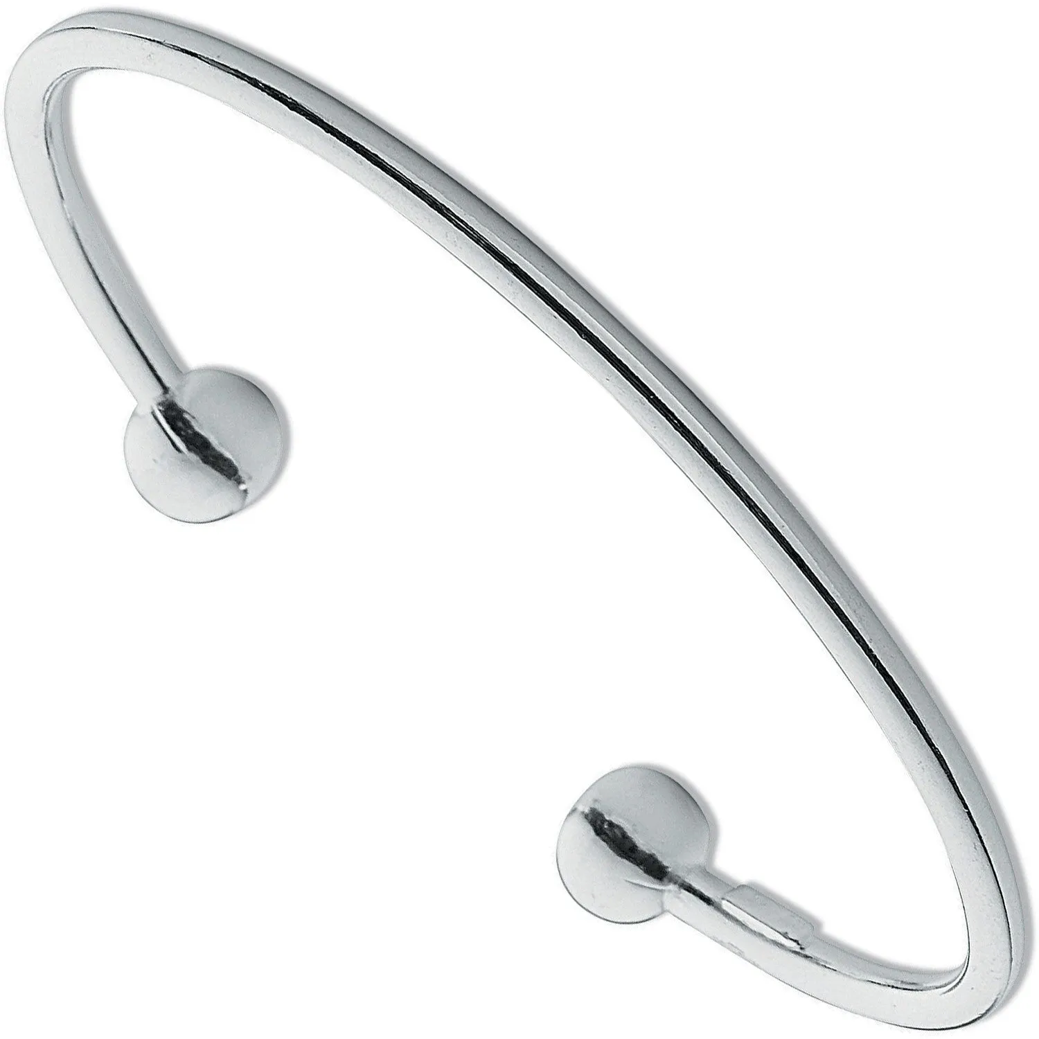 925 Sterling Silver 3mm Solid Torque Bangle 12.5g