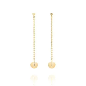 9ct Gold Long Chain Drop Earrings