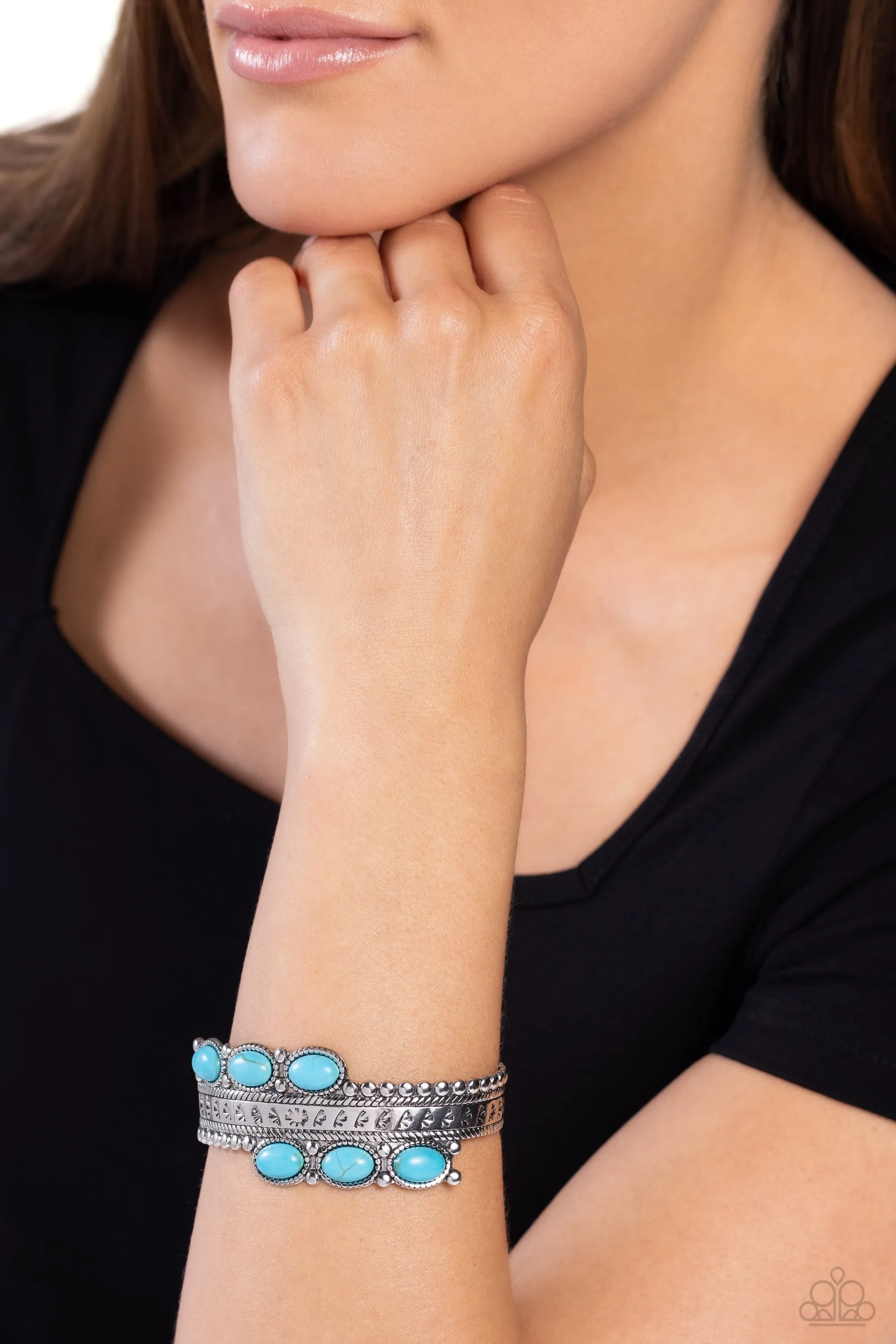 A League of Their STONE - Blue Bracelet - Paparazzi Accessories