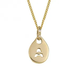 A Organic Initial Tag with Diamond Set Bale Pendant GP2309