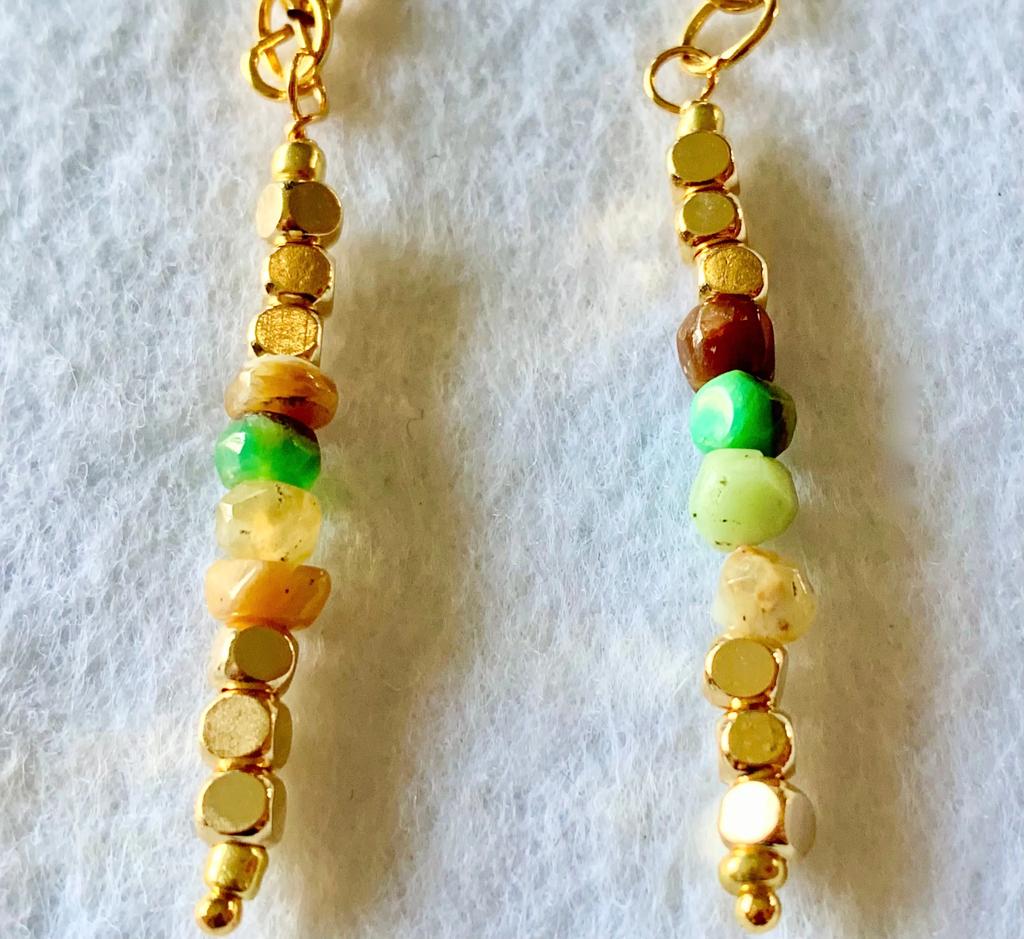 Abby Handmade Raw Emerald Earrings