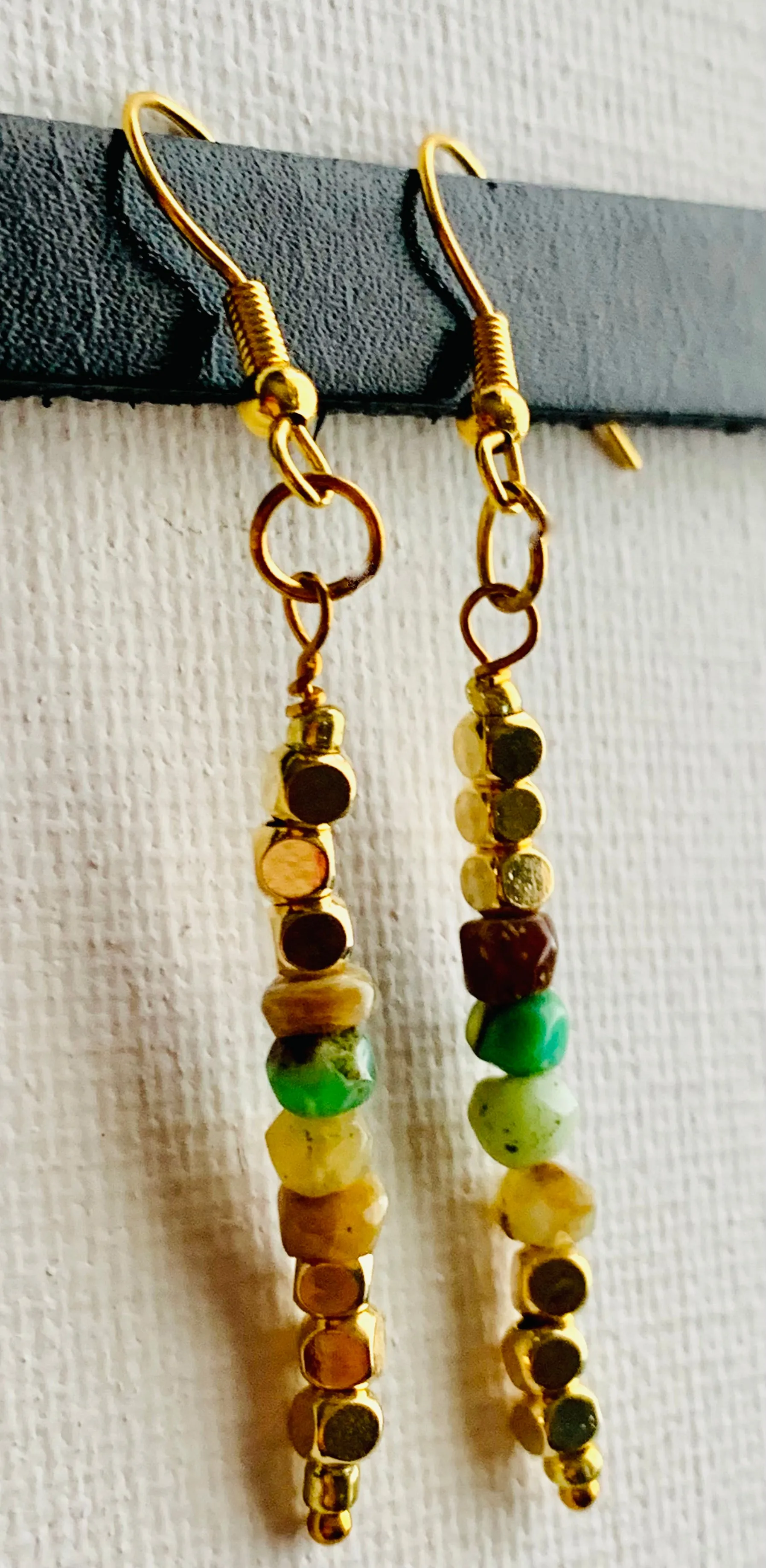 Abby Handmade Raw Emerald Earrings