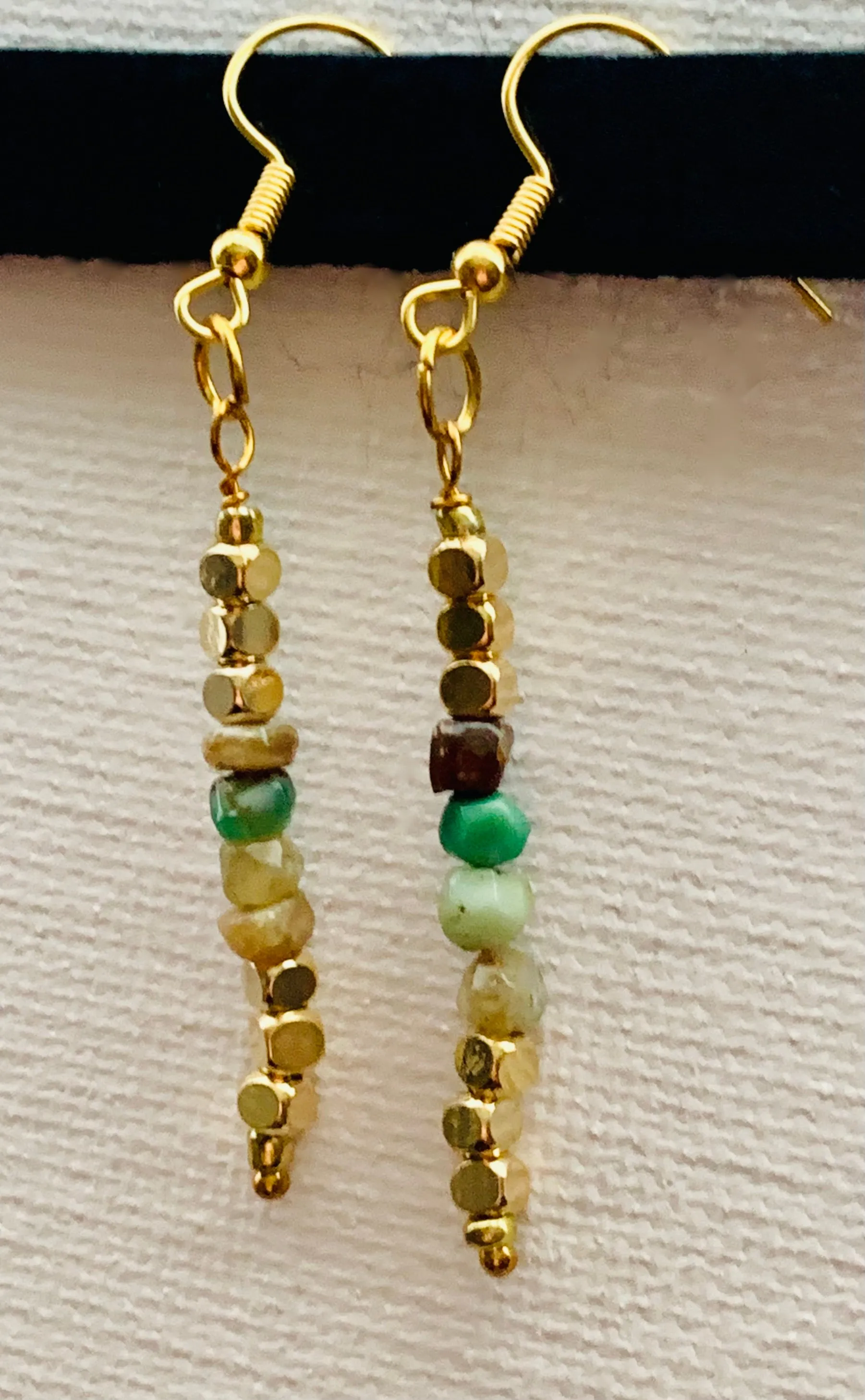 Abby Handmade Raw Emerald Earrings