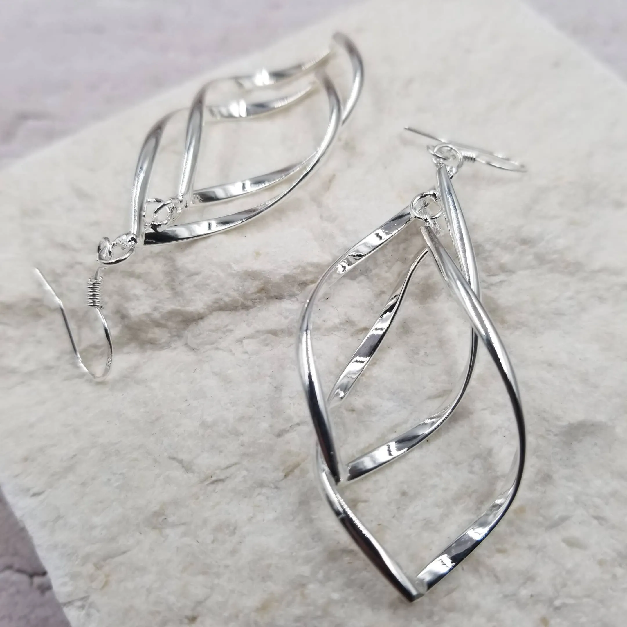 Abstract Geometry Silver Earrings