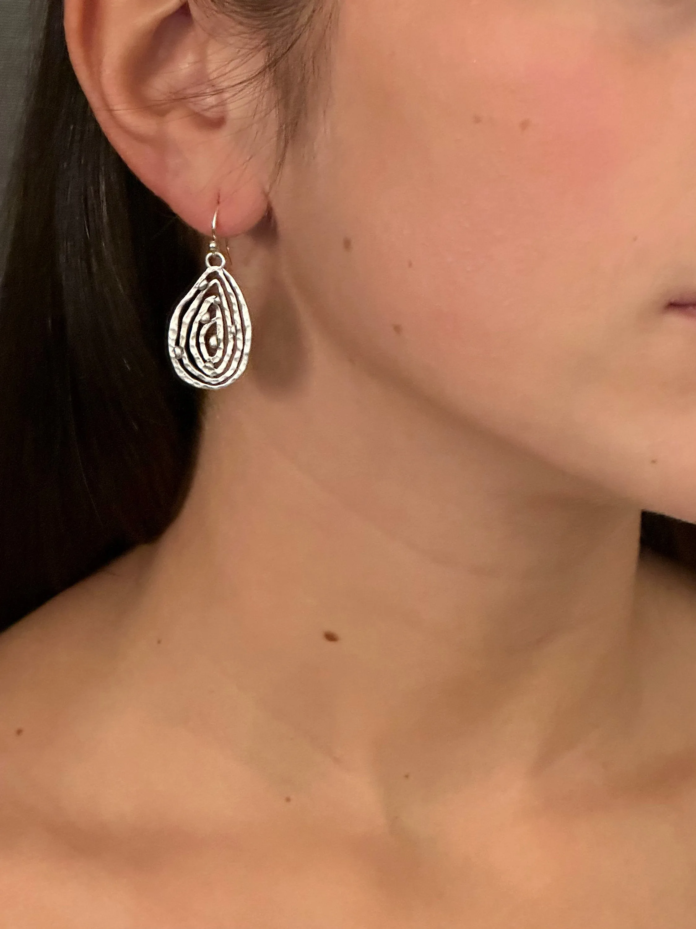 Abstract Silver Earrings