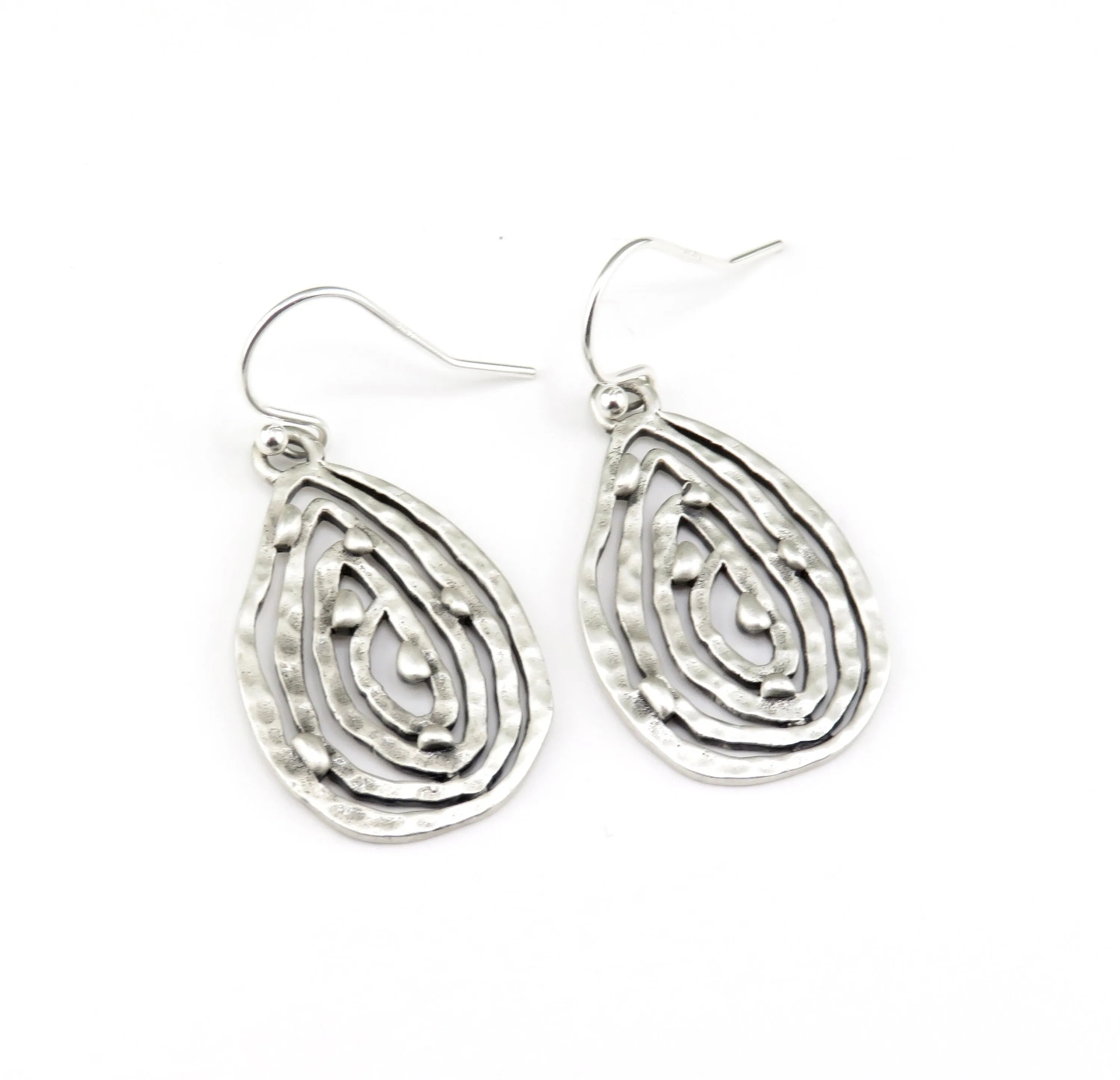 Abstract Silver Earrings