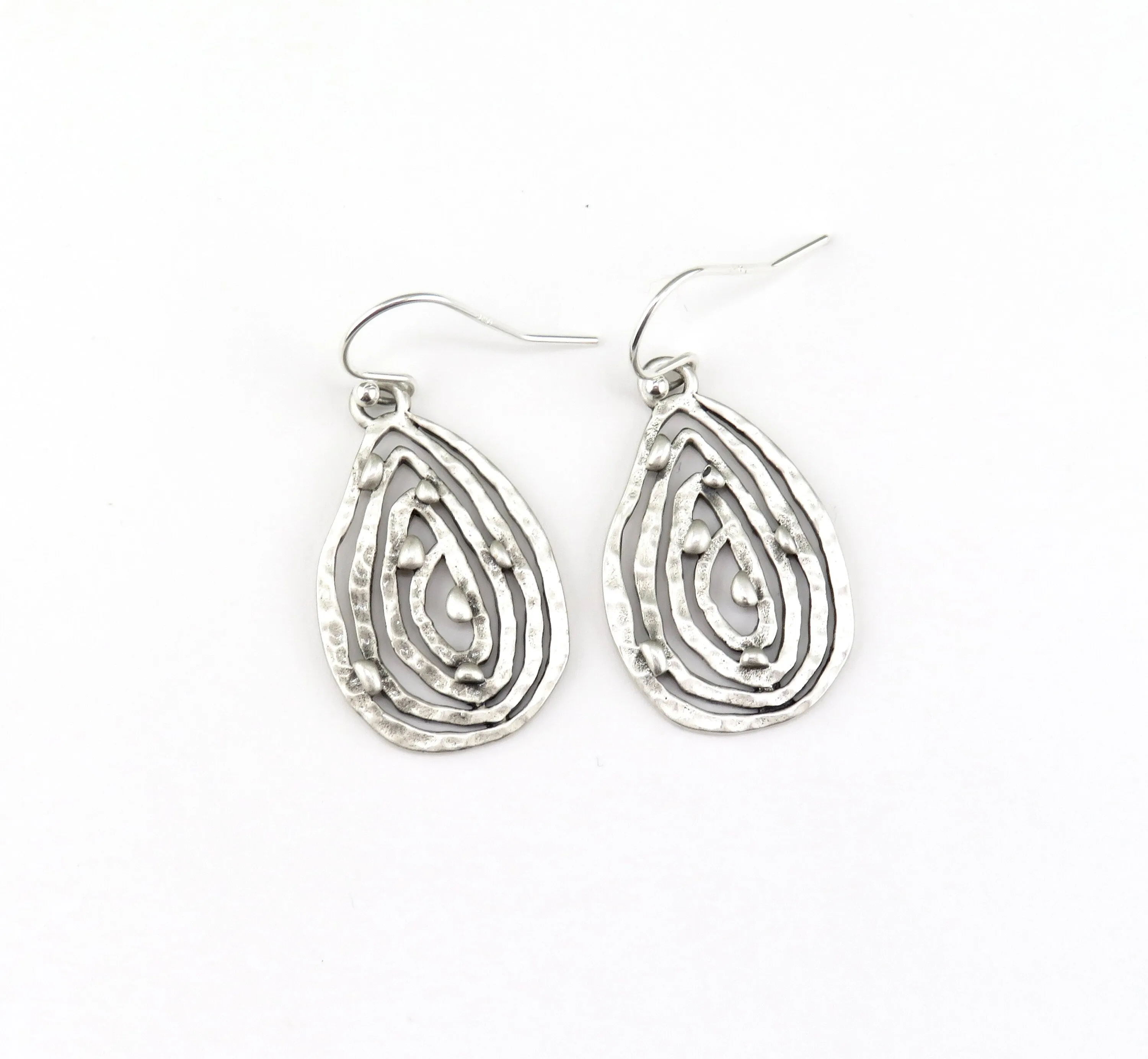 Abstract Silver Earrings