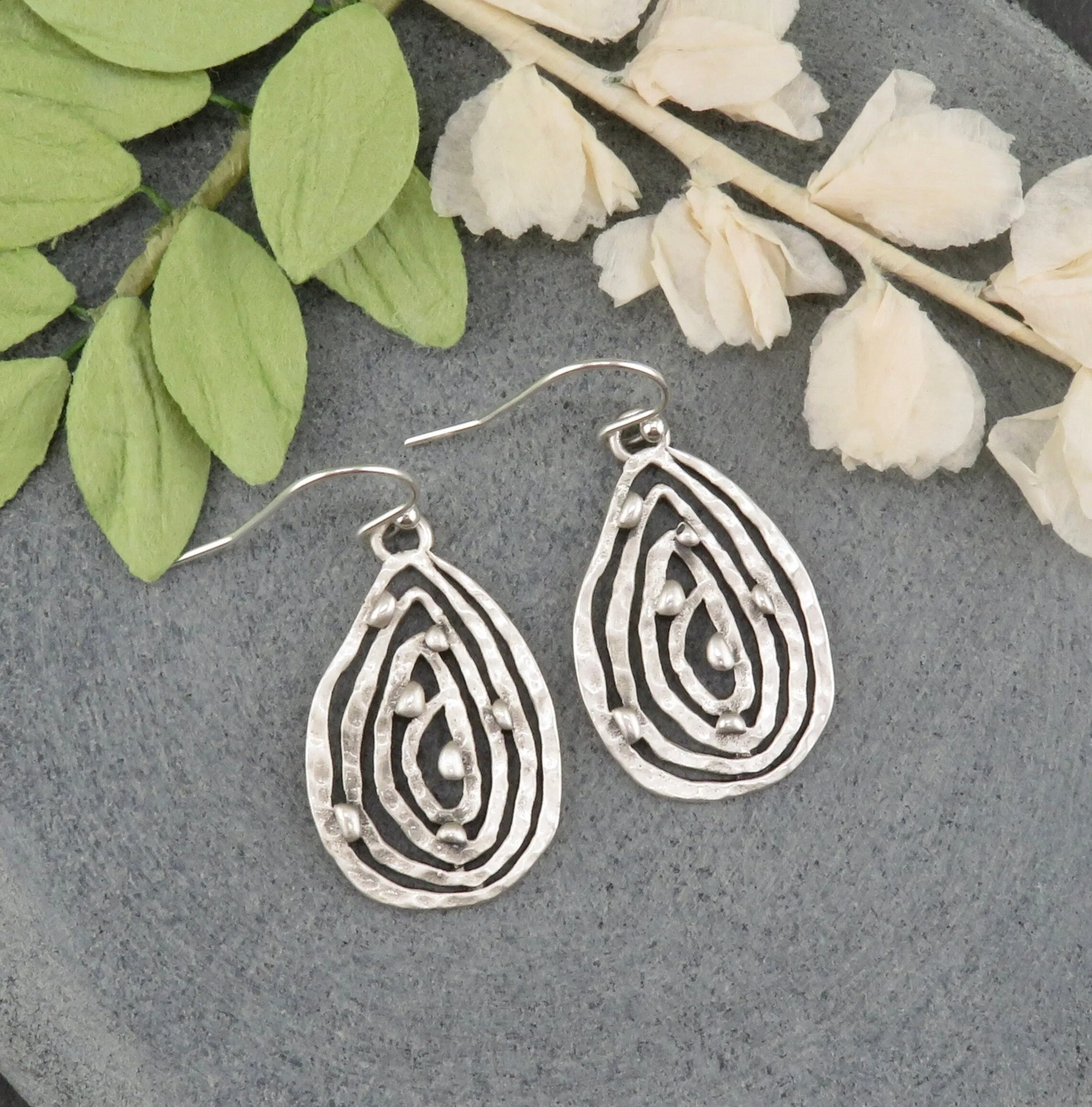 Abstract Silver Earrings