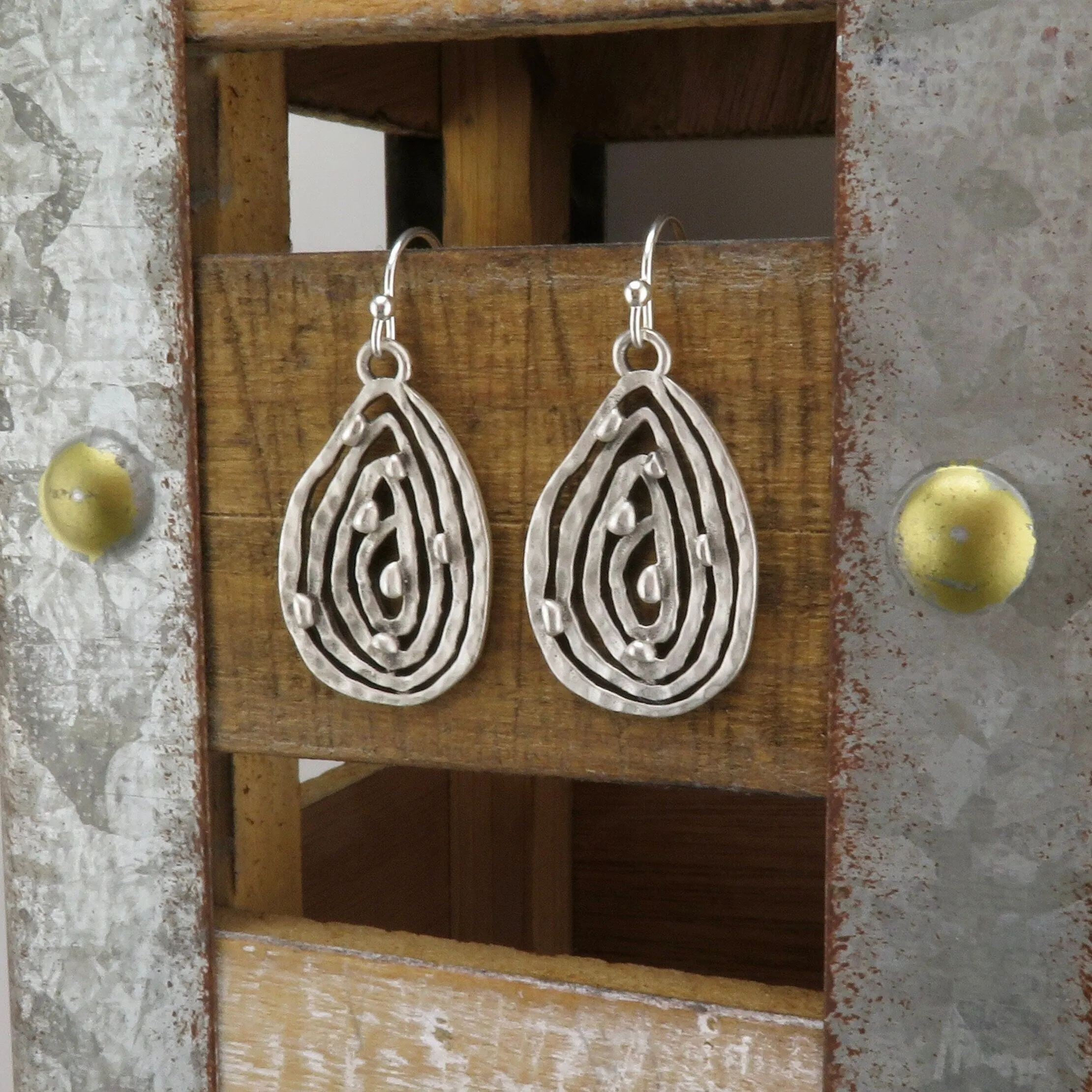 Abstract Silver Earrings