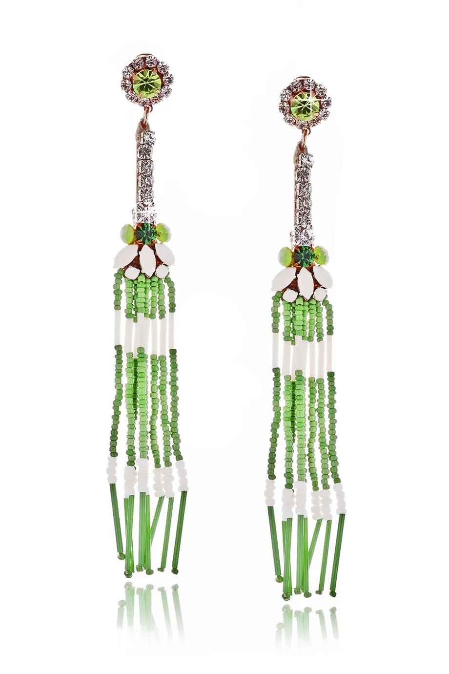 ALLEGRA Green Crystal Earrings