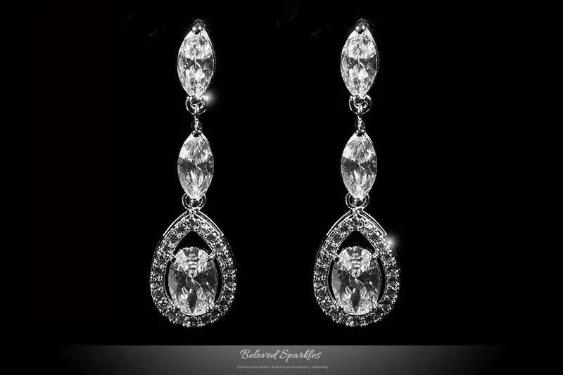 Amadela Vintage Teardrop Necklace Set | 80 Carat | Cubic Zirconia