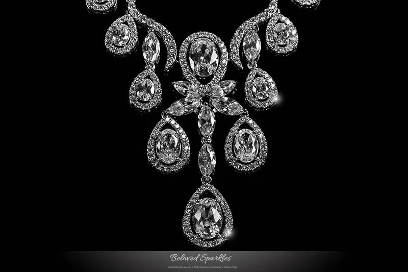 Amadela Vintage Teardrop Necklace Set | 80 Carat | Cubic Zirconia