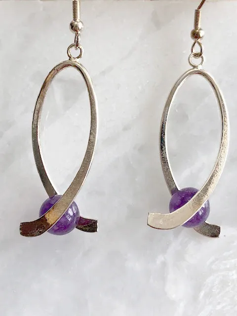 Amethyst Abstract Earrings