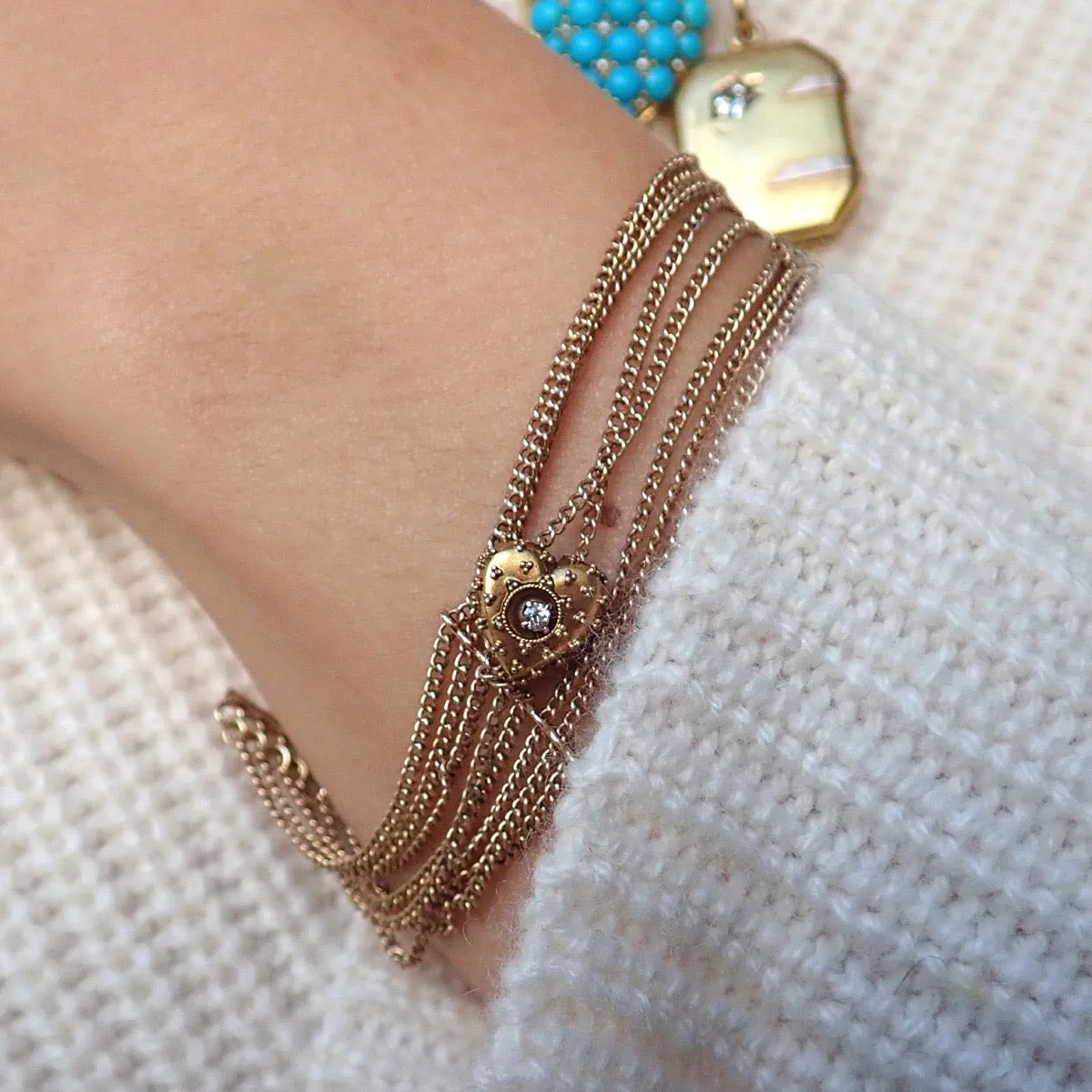 Antique Heart Slide Bracelet