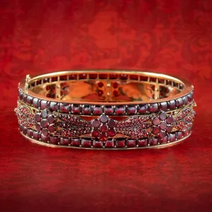 Antique Victorian Bohemian Garnet Eternity Bangle