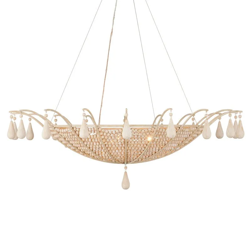 Beaded Chandelier with Wood Dangles