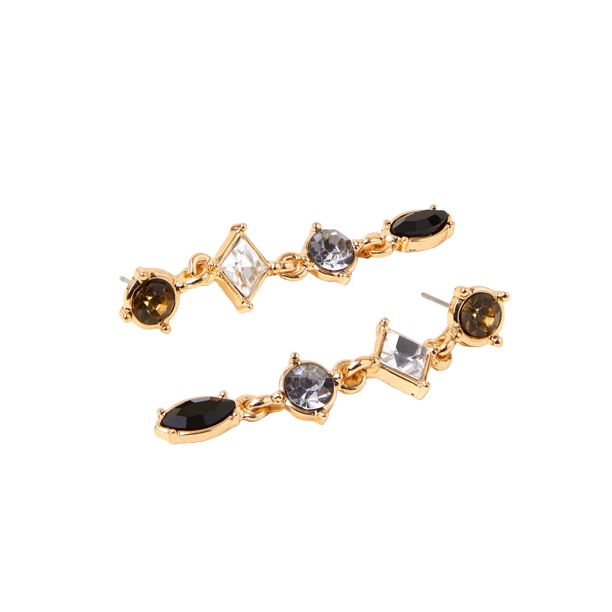 Black Gemstone Drop Earrings