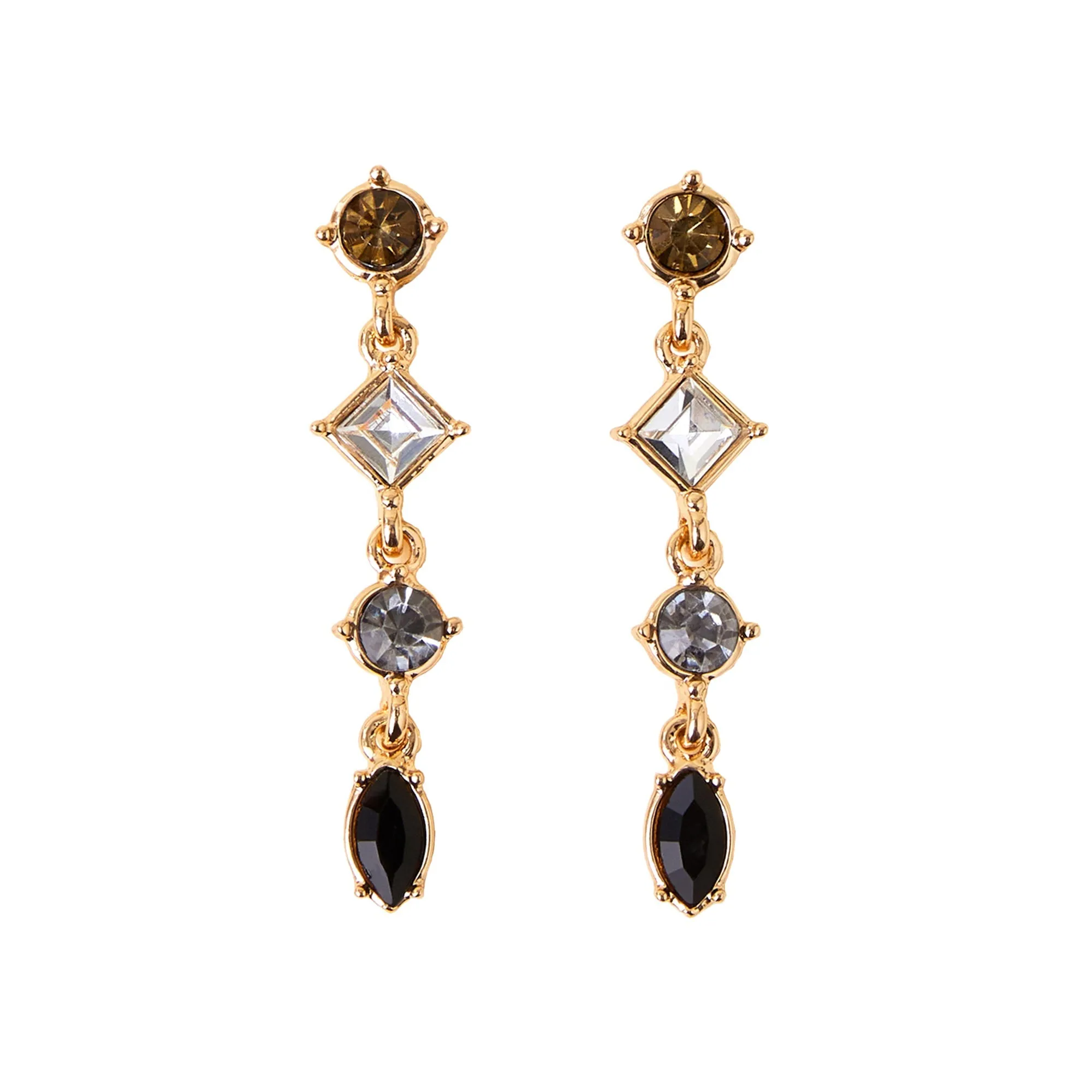 Black Gemstone Drop Earrings