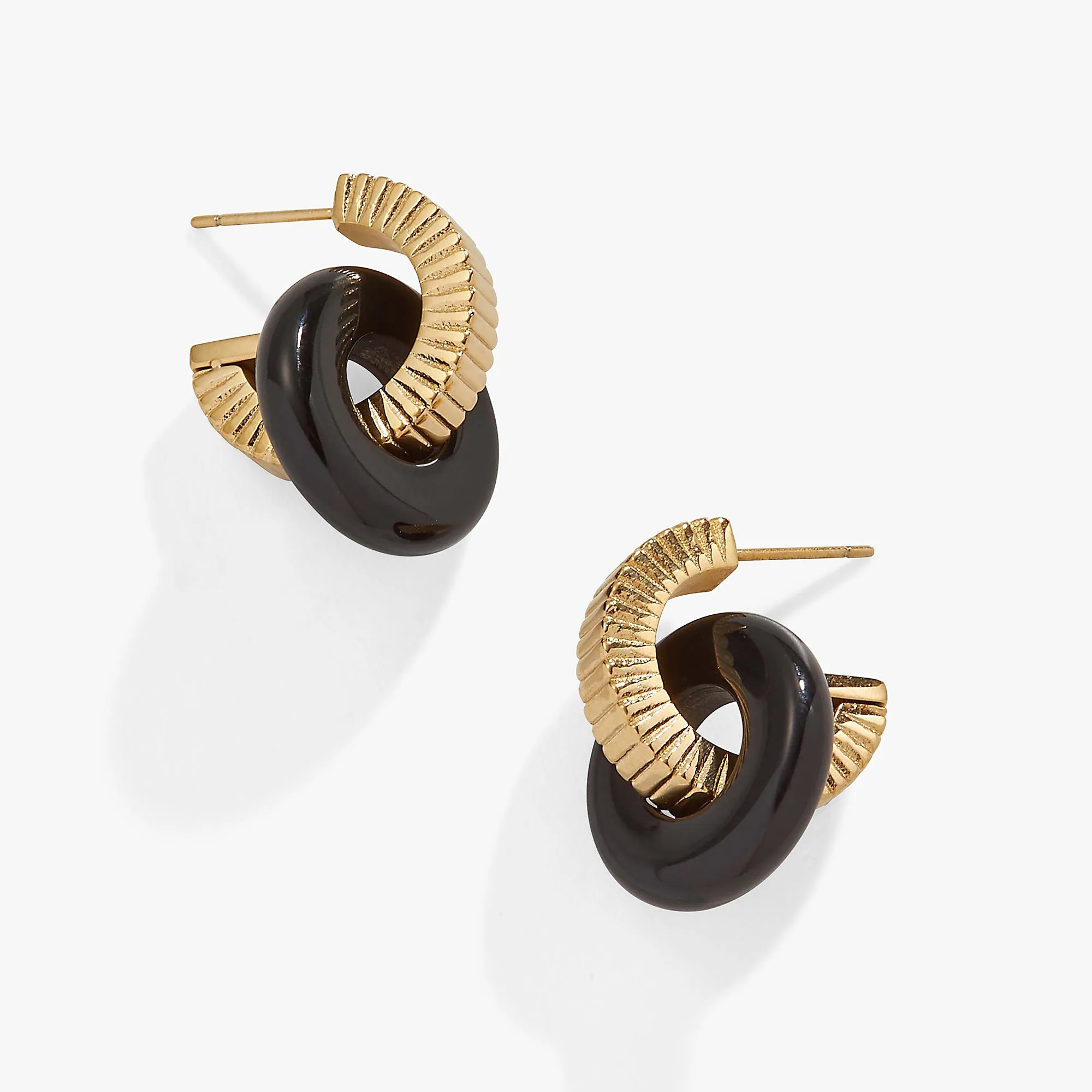 Black Onyx Textured Earrings