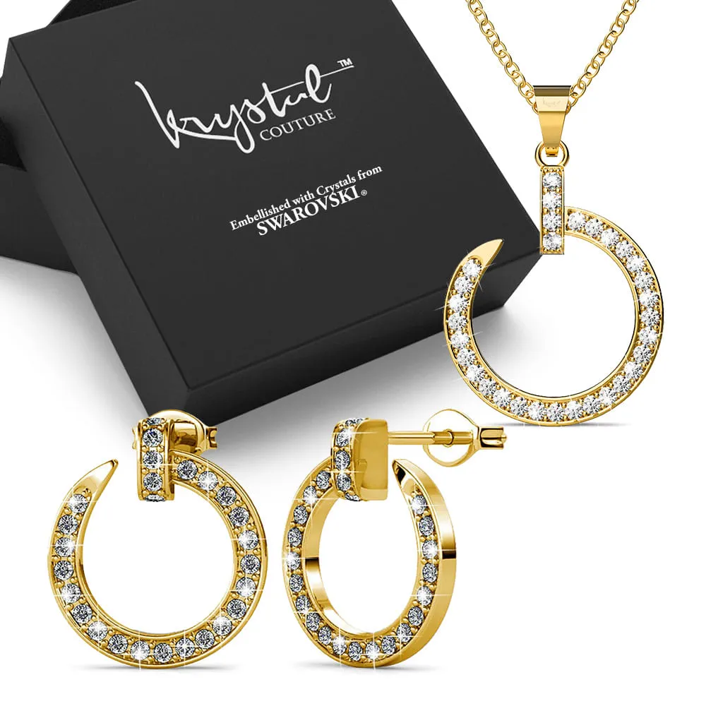 Boxed Dazzling Paradigm in Circle Gold Set Embellished with SWAROVSKI Crystals