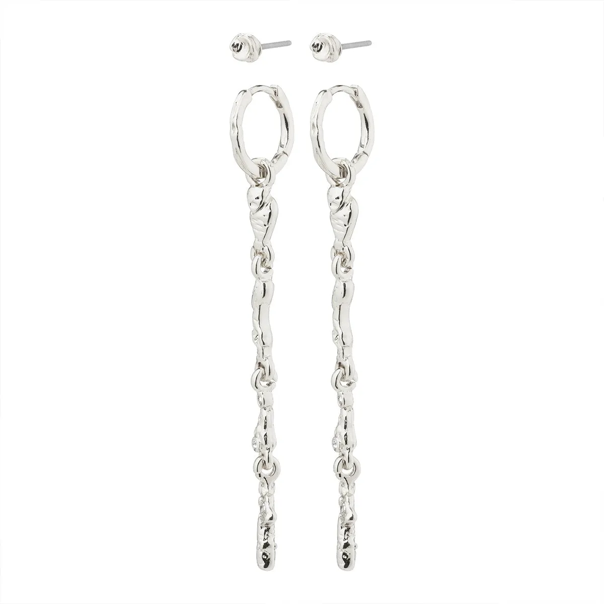 Breathe Silver Plated 2-in-1 Earring Set