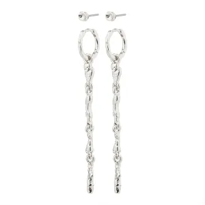 Breathe Silver Plated 2-in-1 Earring Set