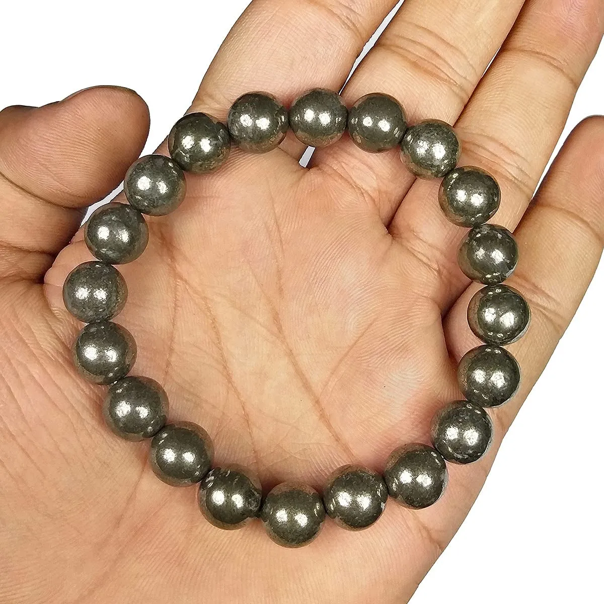 Certified Pyrite Natural Crystal Stone Bracelet Energized Reiki Healing and Crystal Healing for Men & Women