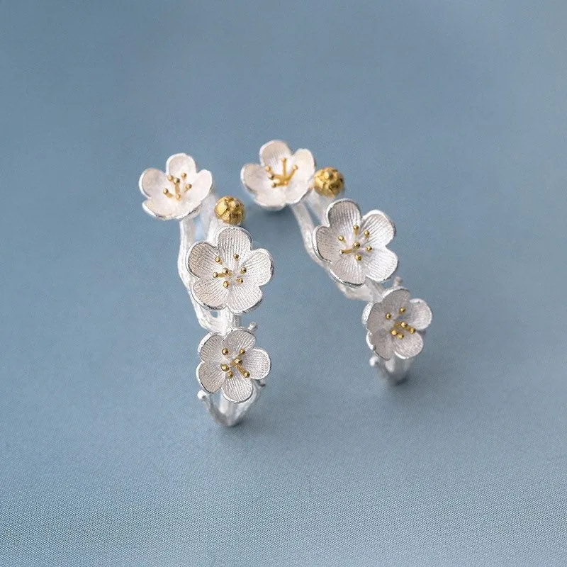 Cherry Blossom Hoop Earrings