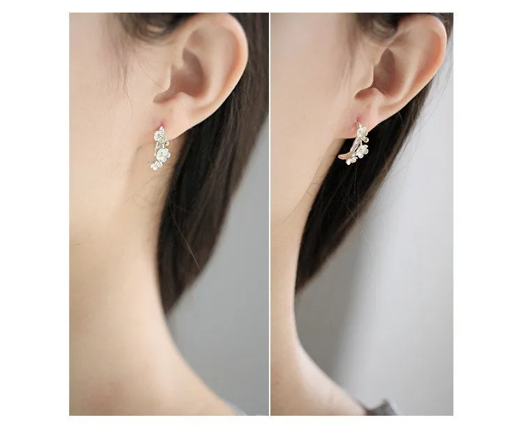 Cherry Blossom Hoop Earrings