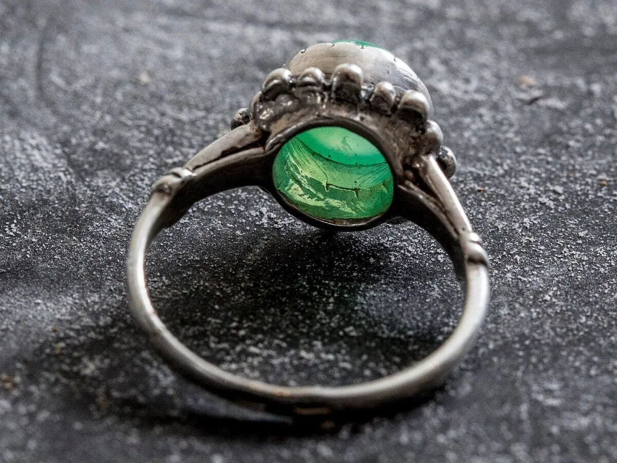 Chrysoprase Ring - Green Vintage Ring - Real Chrysoprase Ring