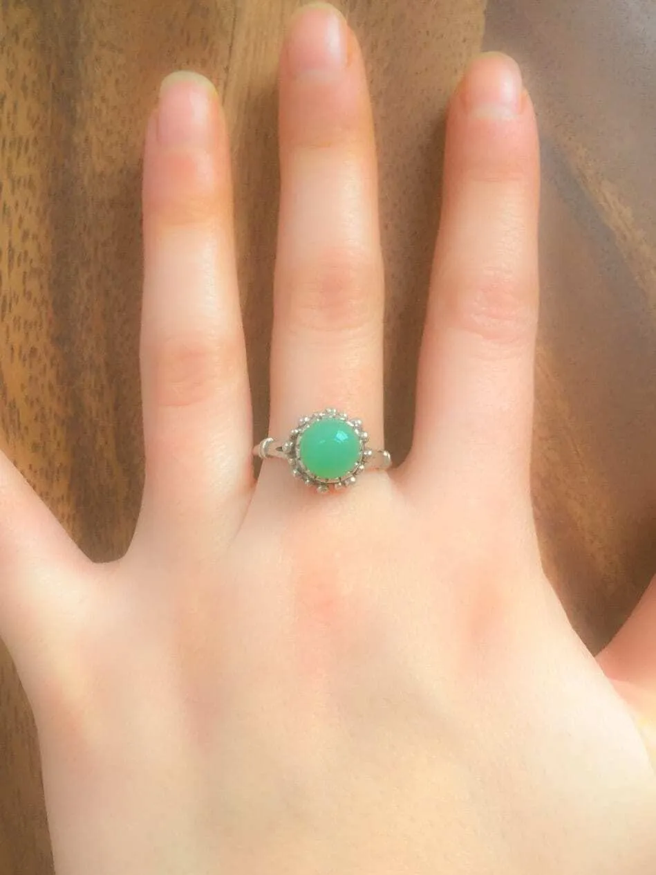 Chrysoprase Ring - Green Vintage Ring - Real Chrysoprase Ring