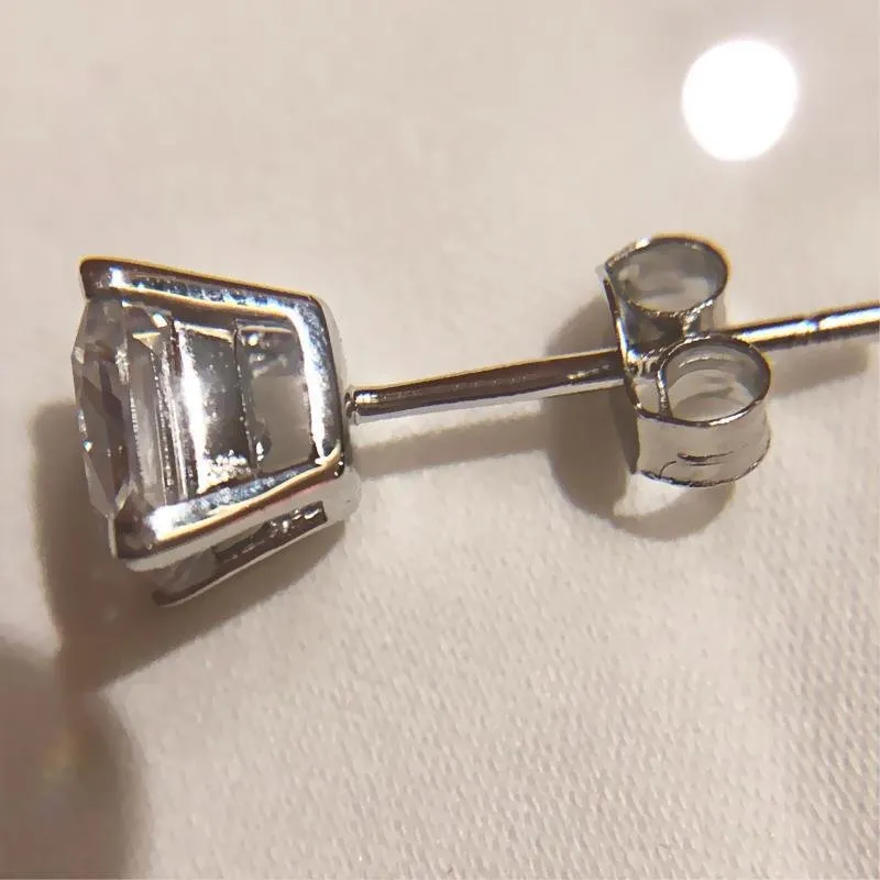 Classic Princess Cut Stud Earrings