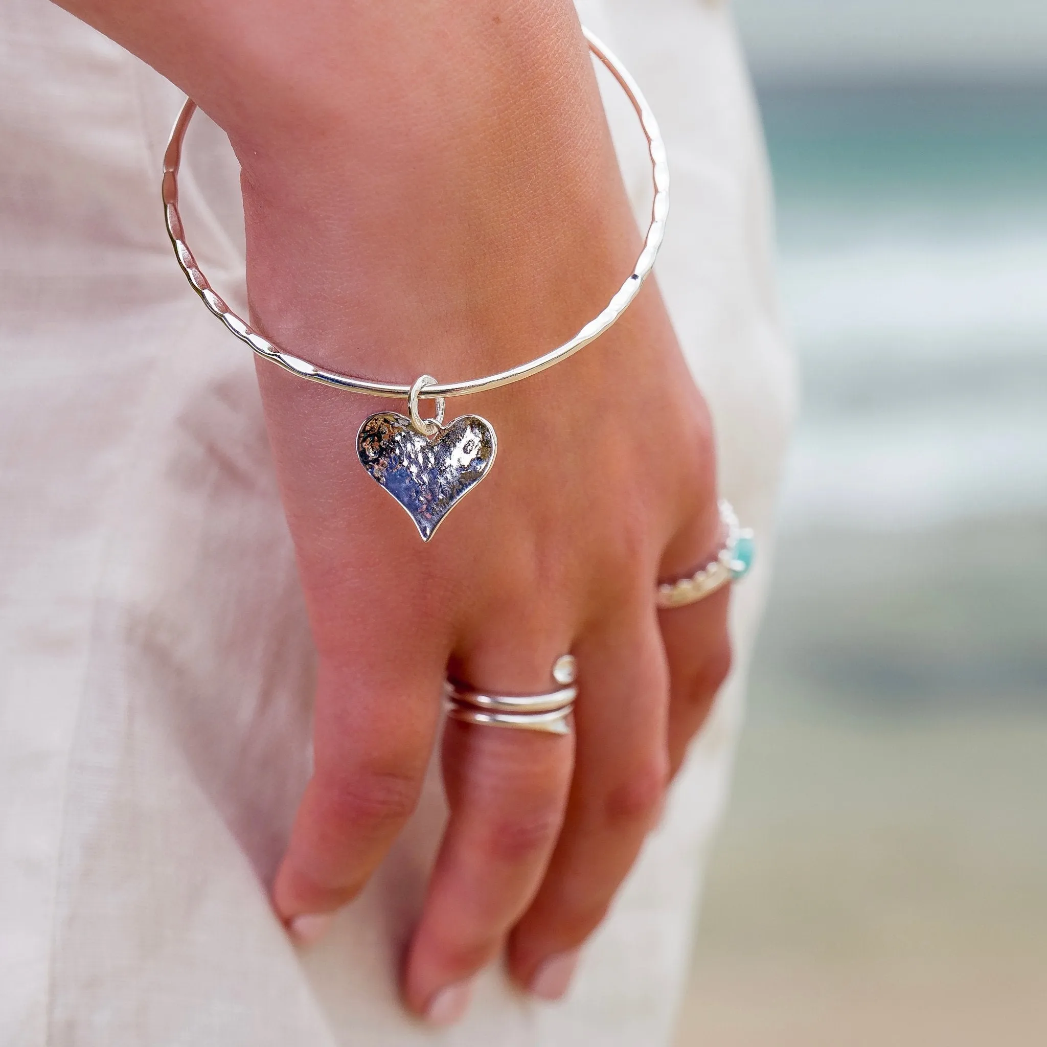 Cornish heart bangle