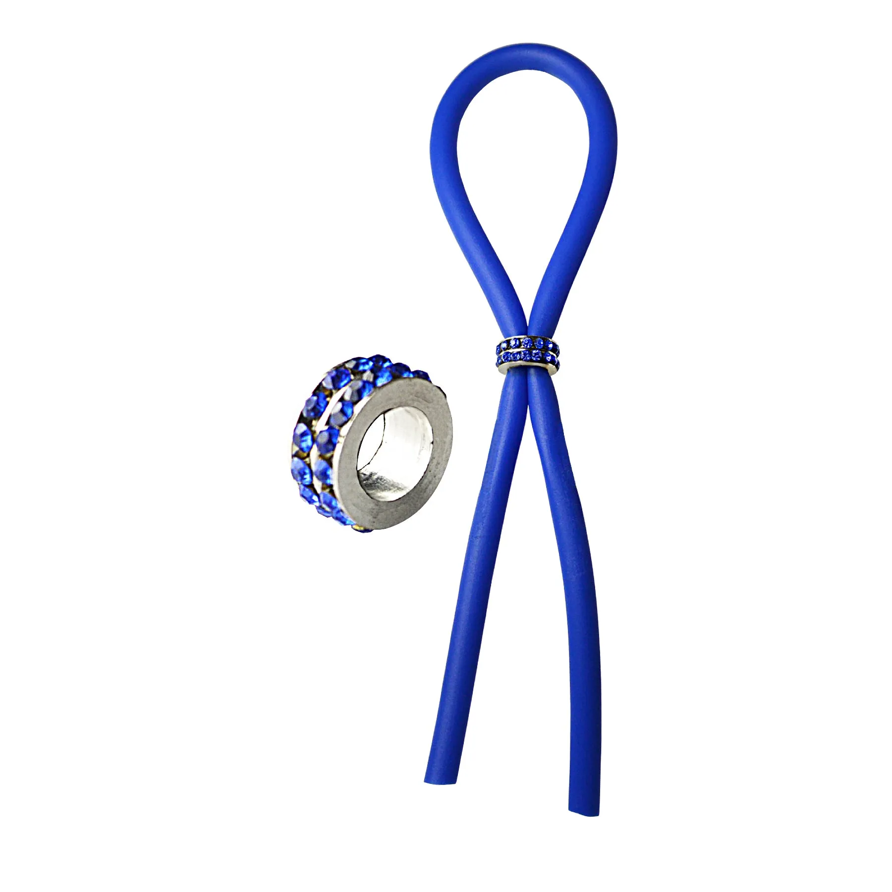 CRing Lasso Blue Gems Bead Silicone Blue