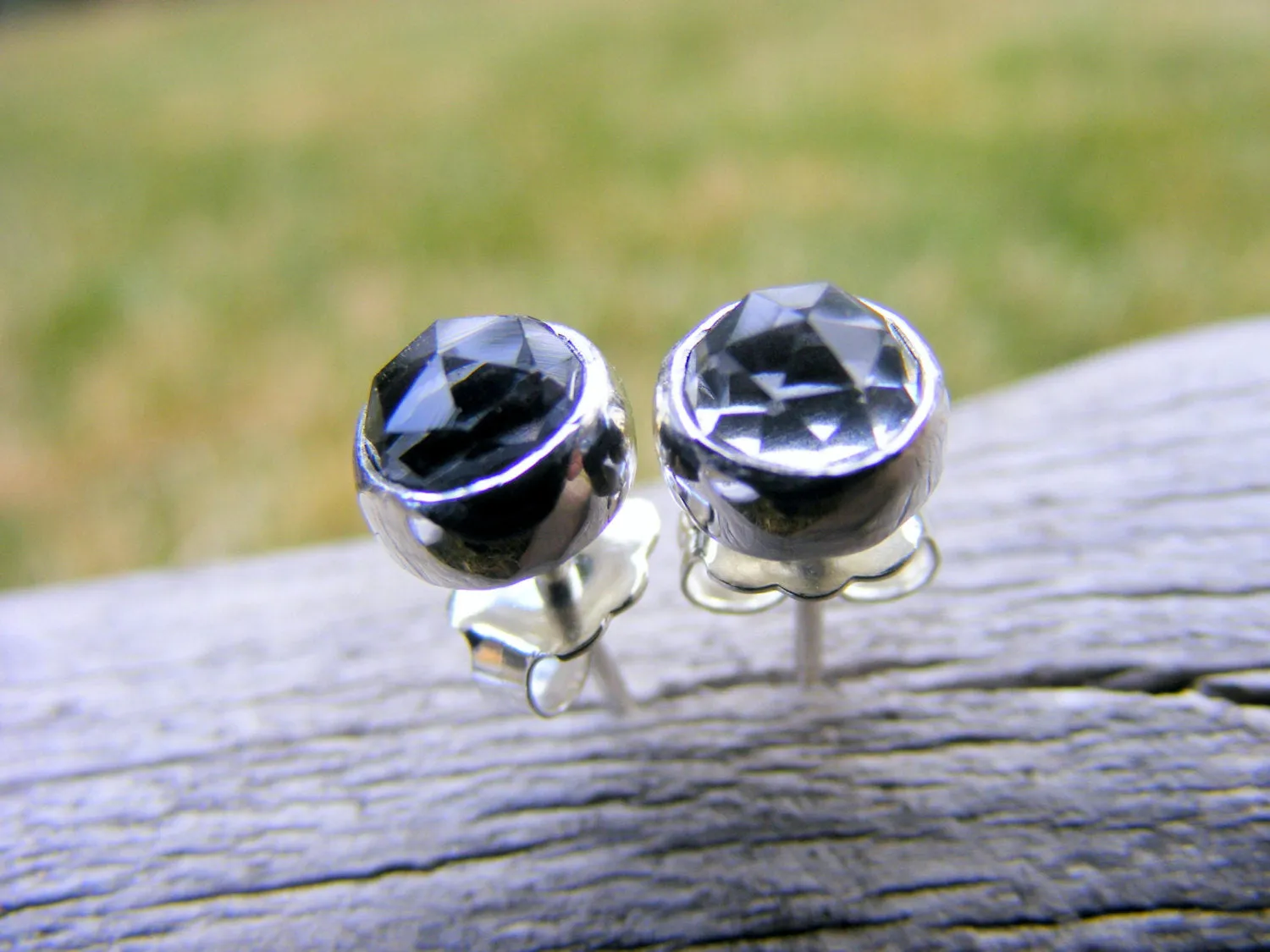 Crystal Quartz Studs, Crystal Gemstone Post Earrings, Sterling Silver, Gemstone Studs, Similar To Diamond Like Earrings,