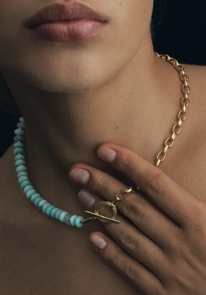 Cyan Necklace Gold