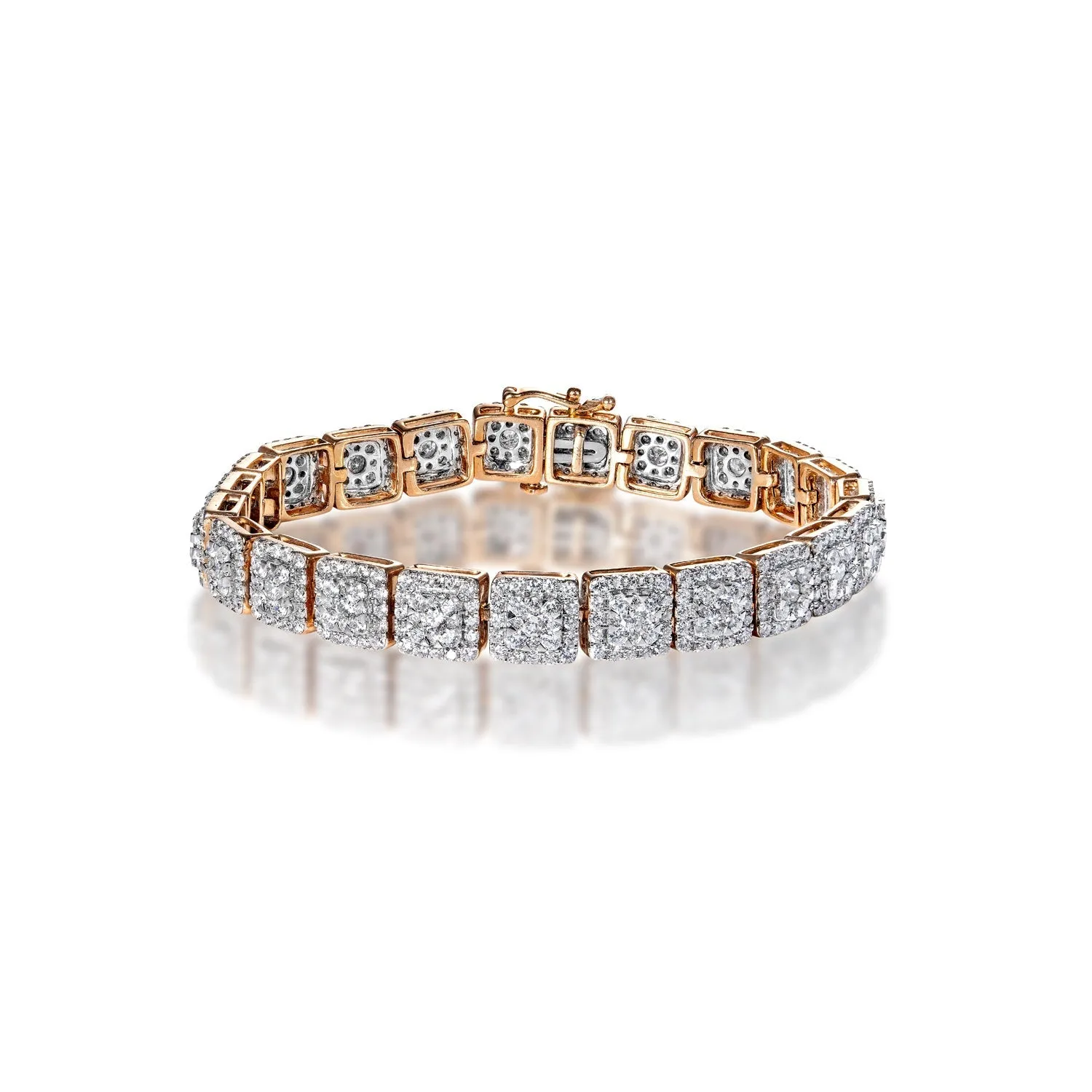 Dahlia 9 Carat Round Brilliant Diamond Bracelet in 14k Rose Gold